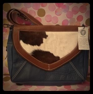Khangura Brand Blue Messenger Bag; Western; Boho; NWT, As-Is